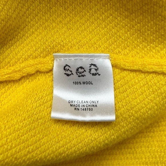 Sea New York Nora Turtleneck Mock Neck Sweater Yellow Wool Size Small - Picture 13 of 13